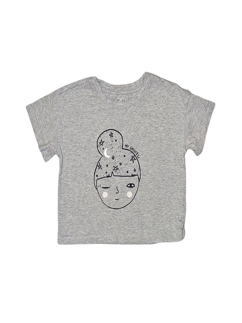 GYMBOREE Girl's Grey Graphic Short Sleeve Shirt Small 5-6